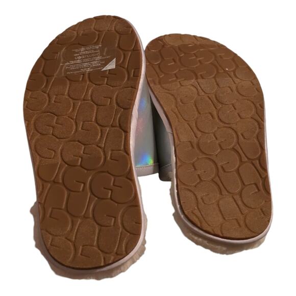 UGG PEARLE IRIDESCENT METALLIC Slides Sherpa Mules Slippers size 8‎ new - Picture 6 of 8